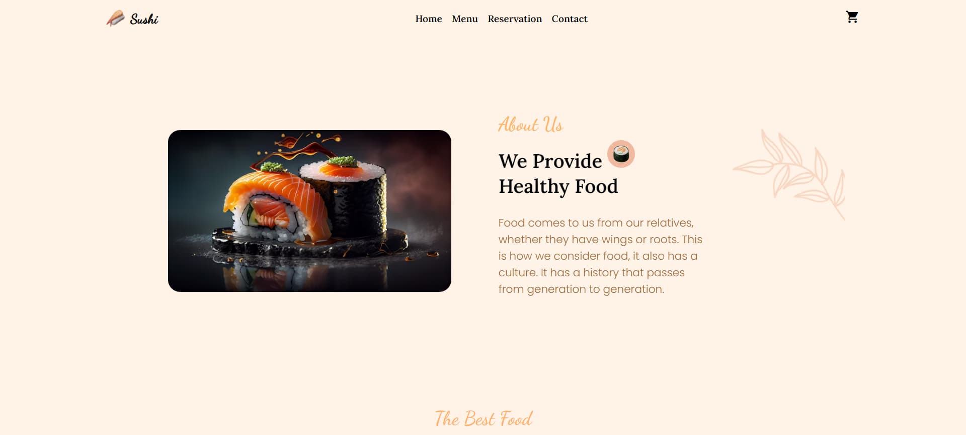 Sushi restaurant project - showcase photo